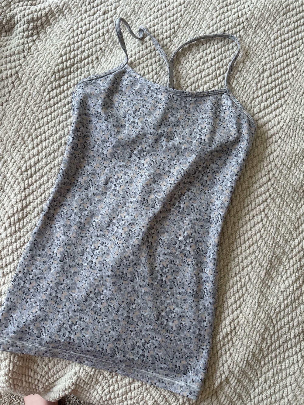 lululemon athletica Light Gray Floral Print Tank